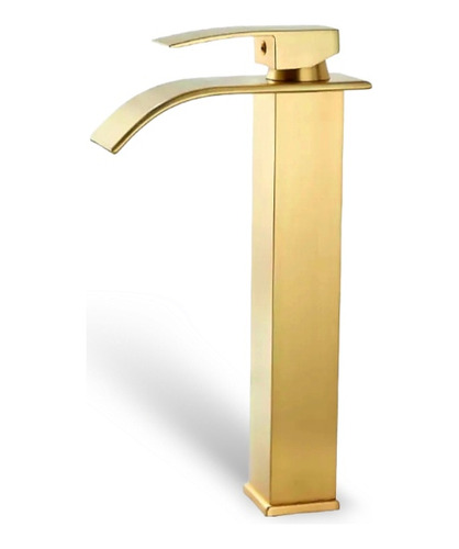 Llave Monomando Alta Vanitorio Gold Cascada Horizontal Fk