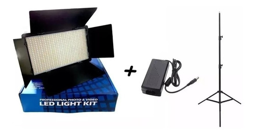 Iluminador Light Kit Pro Led 600 + Fonte + Tripé+nota