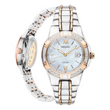 Reloj Seiko Para Mujer Sut068 Solar Classic Con Diamantes E.