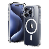 Case + Vidrio Pantall + Lentes Camara Para iPhone 15 Pro Max