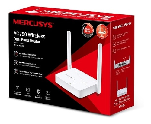 Router Mercusys Mr20 Ac750 Doble Banda 750 Mbps 2 Antenas