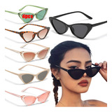 6p Gafas De Sol Mujer Lentes De Moda Dama Gafas Vintage Lente Negro Varilla Negro Armazón Negro Diseño 6pcs