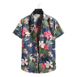 Chamarra Hawaiana De Manga Corta Para Hombre, Moderna, Con F