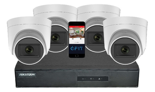 Camara Seguridad Kit Hikvision Dvr 7208 Full 1080 + 4 Domos