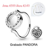 Anillo+charm Cp Medallon Pan Compatible Pandora,plata+bolsa