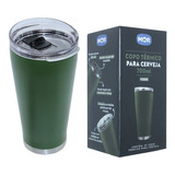 Copo Termico Cerveja Gelada C/ Tampa E Abridor 700ml Mor Cor Verde