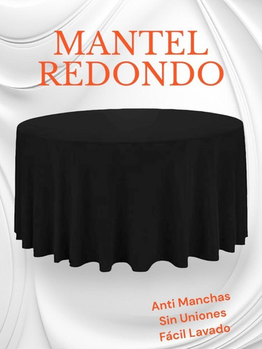 Mantel Redondo 3mts Tropical Mecanico Antimancha  
