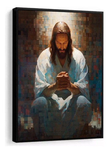 Quadro Decorativo Jesus Cristo Religioso Quarto Com Moldura