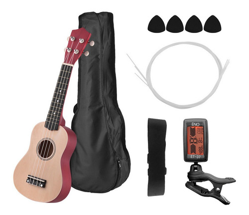 Ukelele Soprano Acústico De 21 Pulgadas, Kit De Ukelele Par