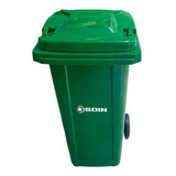 Contenedor Basurero Con Ruedas Plastico Verde 100 Lts Soin