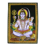 Manta Decorativa Shiva Yoga Pared O Cortina. Tela De Algodón