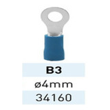 100 Terminales Aislados B3 Ojal Ø 4mm Azul Cable 1.5 A 2.5mm