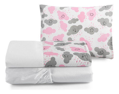 Kit Lençol Solteiro Estampado Para Menino E Menina Moderno Cor 09