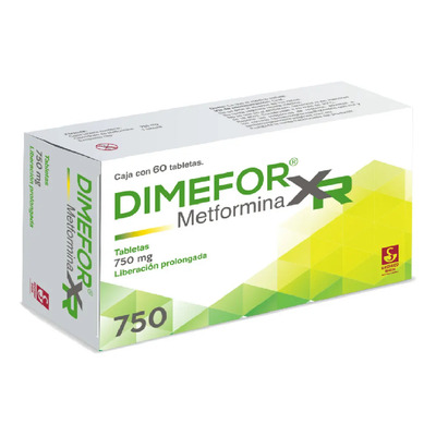 Dimefor Xr Tableta De Liberación Prolongada 750 Mg, 60 Tabletas | Envío gratis