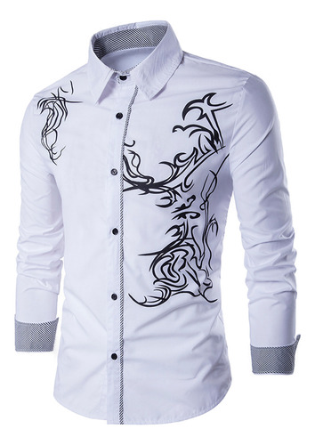 Camisa Wish Spring Slim De Manga Larga Con Estampado De Drag