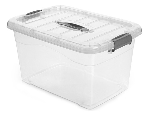 Caja Organizadora Plástica Transparente Grande Con Tapa 17l 