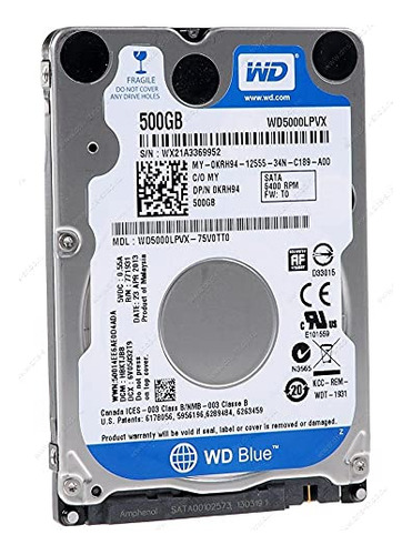 Disco Duro Portátil Wd Dell 500gb Sata 6gbp/s 2.5puLG Blue