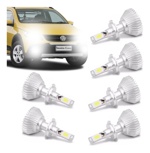 Kit Led Saveiro Cross 2011 2012 2013 Farol Milha Foco Duplo