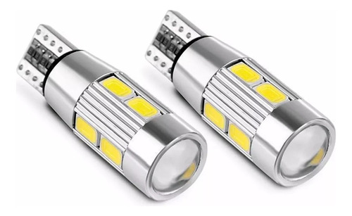 Kit Posición Led T10 Cambus Con Lupa 10 Led Auto W5w