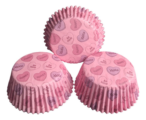 * Capacillos Rosas Dulces San Valentin Cupcakes Fondant