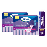 Tena Lady Discret Extra Nocturna Toallas Pack De 2 Paquetes