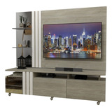 Modular Mueble Para Lcd/led Panel Mesa Texturada Touch H/55 Color Gris