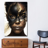 Cuadro Mujer Dorado Negro Elegante Artistica B1 60x90