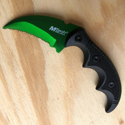 Cuchillo Kerambit Tactico Mtech Extreme 13cm Mt-20-63pk Color Verde | Meses sin interés