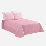 Cobre Leito Casal Queen Avulso Colcha Com Brinde 02 Fronhas Cor Rosa