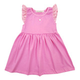 Vestido Mini Anima Bebe Rosa Barbie Broderie Volado Kids