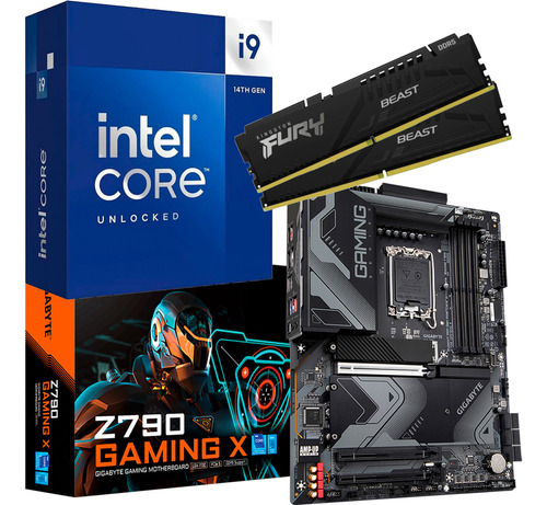 Kit Intel Core I9 14900kf  +  Gigabyte Z790 Gaming X + 32gb