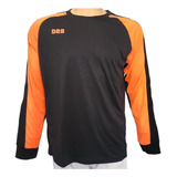 Camiseta De Arquero Drb Color Negro - Naranja Neon