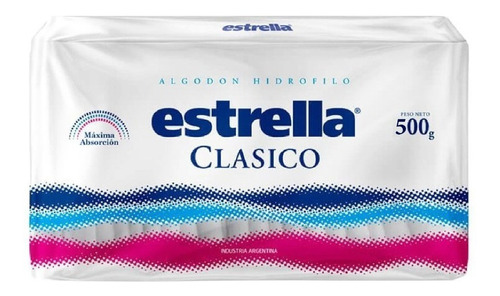 Algodón Estrella Clásico 500grs Hidrófilo Máxima Absorción