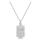 Cruz De Plata Con Diamantes Naturales Para Hombre