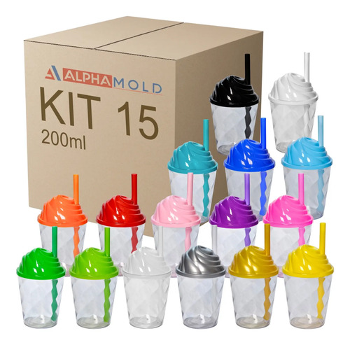 15 Copos Cristal Tampa Chantilly 200ml Festa Balada Brinde