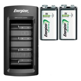 Pack Cargador Energizer Mas 2 Baterías 9v Recargable 