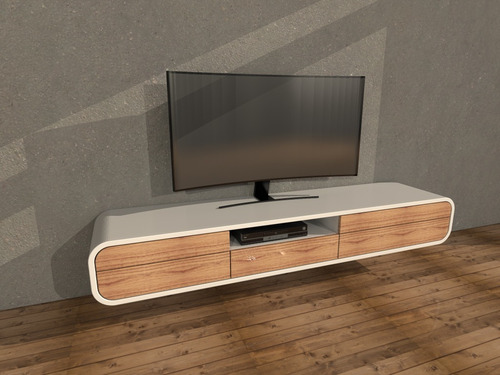 Modular Tv Laqueado Minimalista Moderno Vector Box Flotante