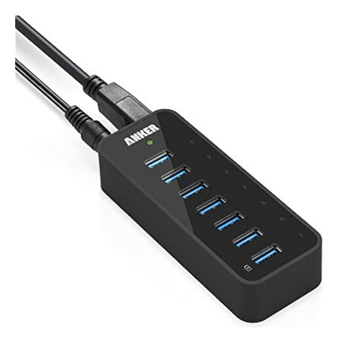 Anker 7-puerto Usb 3.0 Data Hub Con Adaptador De Potencia De