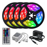 Tira De Luz Led Rgb 20m Cambio De Color + Control Ir + Adapt