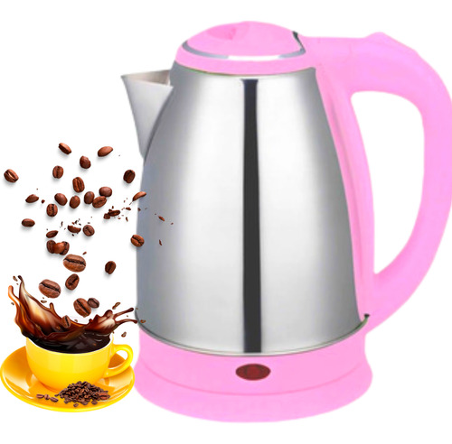 Chaleira Rosa Térmica Elétrica Inox 1,8l 110v Café Chá.