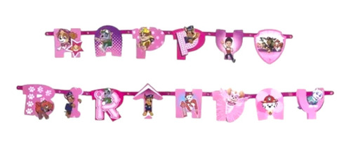 Letrero Happy Birthday Ideal Para Fiesta Tema De Paw Patrol