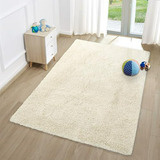 Tapete Felpudo Peludo Moderno 4' X 6' Beige