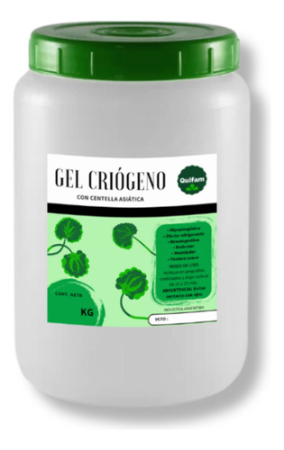 Gel Criogeno Reductor Con Centella Asiatica X 1 Kilo