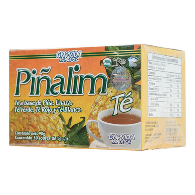 Té Piñalim (Piña, Linaza, Té Verde, Té Rojo Y Té Blanco) 30 Sobres De 3g C\u002Fu Gn+vida | MercadoLibre