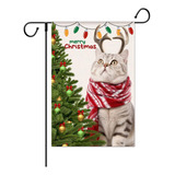 Bandera De Jardín De Gato De Feliz Navidad, Bandera De...