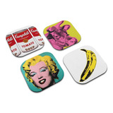 Posavasos De Madera Set 4 Arte Andy Warhol