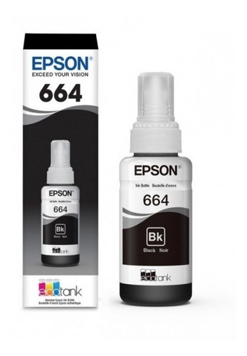 Botella Tinta Epson T664 Negro 70 Ml