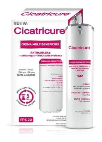 Cicatricure Crema Multibeneficios Antimanchas  Fps 20, 50 Ml