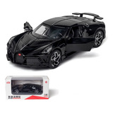 Bugatti Lavoiture Noire Miniatura Con Luces Y Sonido 1/32