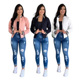 Chaqueta Corta Tipo Bomber / Chaqueta Mujer 